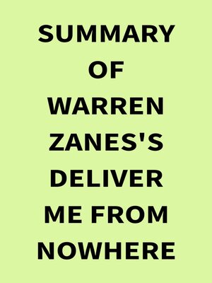 cover image of Summary of Warren Zanes's Deliver Me from Nowhere